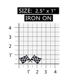 ID 1494 Checkered Racing Flag Patch Win Finish Race Embroidered Iron On Applique