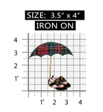 ID 1504 Golf Shoes Umbrella Patch Golfing Accessory Embroidered Iron On Applique
