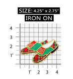 ID 1506 Golf Cleats Patch Golfing Shoes Plaid Spike Embroidered Iron On Applique