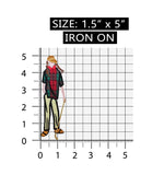 ID 1542 Lady Golfer Patch Plaid Golf Girl Sport Embroidered Iron On Applique