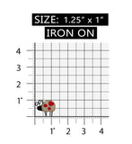 ID 1608B Ladybug Standing Patch Garden Bug Insect Embroidered Iron On Applique