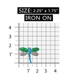 ID 1664B Sequin Dragonfly Patch Garden Flying Bug Embroidered Iron On Applique