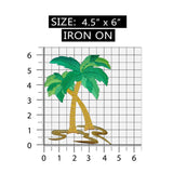 ID 1734 Large Palm Trees Patch Tropical Beach Theme Decoration Iron On Applique