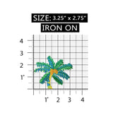 ID 1738 Palm Tree Craft Patch Tropical Beach Scene Embroidered Iron On Applique