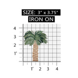 ID 1741 Tall Tropical Palm Tree Patch Beach Ocean Embroidered Iron On Applique