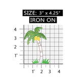 ID 1770B Leaning Palm Tree Patch Tropical Beach Embroidered Iron On Applique
