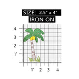ID 1770D Palm Tree With Coconuts Patch Beach Scene Embroidered Iron On Applique