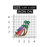 ID 1776Z Beach Scene Patch Tropical Vacation Ocean Embroidered Iron On Applique
