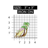 ID 1776 Beach Scene Patch Tropical Vacation Ocean Embroidered Iron On Applique