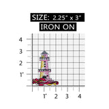 ID 1837 Lighthouse Patch Beach Ocean Travel Nautical Embroidered IronOn Applique