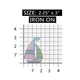 ID 1853 Sailboat Symbol Patch Ship Nautical Craft Embroidered Iron On Applique