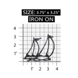 ID 1868 Sailboat Outline Patch Ship Nautical Sailing Embroidered IronOn Applique