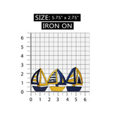 ID 1873 Sailboats Strip Patch Ocean Sailing Nautical Embroidered IronOn Applique