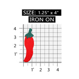 ID 1921B Red Hot Chili Pepper Patch Spicy Sauce Food Plant Iron On Applique