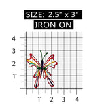 ID 2018 Multi Color Butterfly Outline Patch Insect Embroidered Iron On Applique