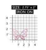 ID 2113 Butterfly Outline Patch Symbol Insect Bug Embroidered Iron On Applique