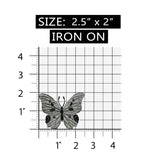 ID 2125 Dark Butterfly Patch Night Garden Insect Embroidered Iron On Applique
