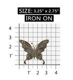 ID 2127 Dark Lace Butterfly Patch Garden Night Bug Embroidered Iron On Applique