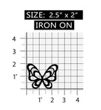 ID 2131 Butterfly Outline Patch Garden Emblem Bug Embroidered Iron On Applique