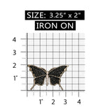 ID 2135 Dark Lace Butterfly Patch Night Bug Insect Embroidered Iron On Applique