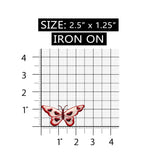 ID 2172ABC Set of 3 Butterfly With Heart Wing Patches Lace Bug Iron On Applique