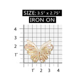 ID 2187 Beaded Sequin Butterfly Patch Craft Insect Symbol Bug Iron On Applique