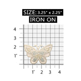 ID 2216 Lace Studded Butterfly Patch Fairy Garden Embroidered Iron On Applique