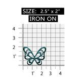 ID 2228 Butterfly Outline Patch Symbol Craft Garden Embroidered Iron On Applique