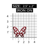 ID 2229 Butterfly Outline Patch Symbol Craft Garden Embroidered Iron On Applique