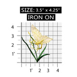 ID 2273 Butterfly On Blade Of Grass Patch Garden Bug Embroidered IronOn Applique