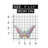 ID 2348 Butterfly Flying Garden Insect Bug Embroidered Iron On Badge Applique Patch