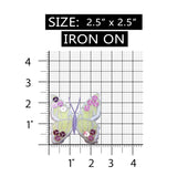 ID 2352 Sequin Sheer Wing Butterfly Patch Fairy Bug Embroidered Iron On Applique