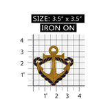 ID 2637 Gold Anchor With Rope Patch Nautical Ship Embroidered Iron On Applique