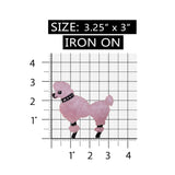 ID 2735A Pink Poodle Patch Fluffy Dog Pet Fancy Embroidered Iron On Applique