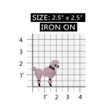 ID 2737A Pink Poodle Patch Fluffy Dog Pet Fancy Embroidered Iron On Applique