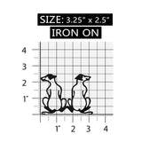 ID 2829 Pair of Dogs Silhouette Patch Pet Sitting Embroidered Iron On Applique