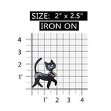 ID 2886 Fancy Black Cat Patch Kitty Kitten Pet Embroidered Iron On Applique