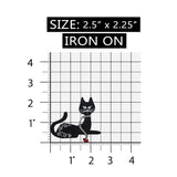 ID 2894 Black Cat Laying Down Patch Kitty Kitten Embroidered Iron On Applique