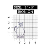 ID 2943 Cat Outline Patch Kitten Pet Symbol Craft Embroidered Iron On Applique