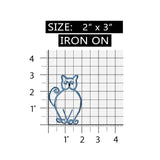 ID 2945 Cat Outline Patch Kitten Pet Symbol Craft Embroidered Iron On Applique