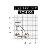 ID 2946 Cat Silhouette Patch Kitten Outline Craft Embroidered Iron On Applique