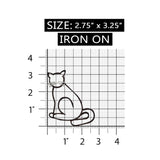 ID 2947 Cat Silhouette Patch Kitten Outline Craft Embroidered Iron On Applique