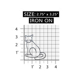 ID 2948 Cat Silhouette Patch Kitten Outline Craft Embroidered Iron On Applique