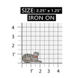 ID 3017 Striped Cat Laying Down Patch Kitten Kitty Embroidered Iron On Applique