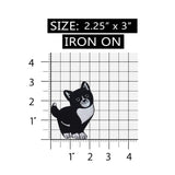 ID 3024 Cute Black and White Cat Patch Kitty Kitten Embroidered Iron On Applique