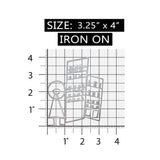 ID 3154 Person In City Silhouette Patch Outline Embroidered Iron On Applique