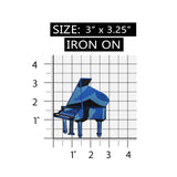 ID 3175 Blue Grand Piano Patch Musical Instrument Embroidered Iron On Applique