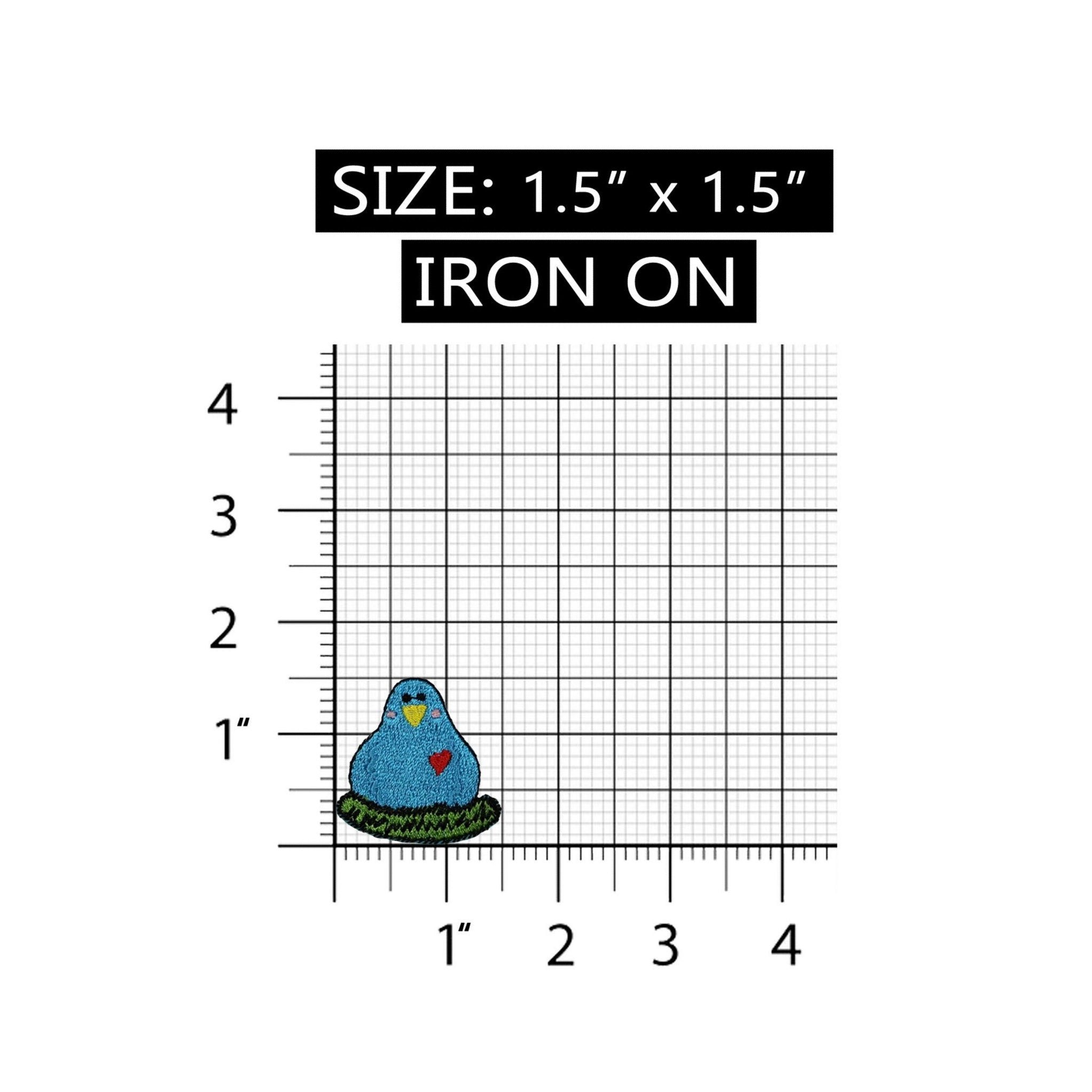ID 3194A Blue Penguin Sitting On Nest Patch Cute Embroidered Iron On Applique