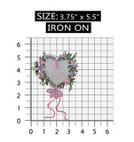 ID 3214 Floral Heart String Patch Valentine Love Embroidered Iron On Applique