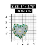 ID 3219 Floral Heart Patch Spring Valentine Love Embroidered Iron On Applique